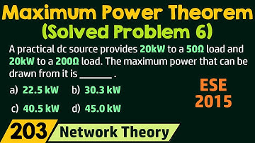 Maximum Power Transfer Theorem (Solved Problem 6)