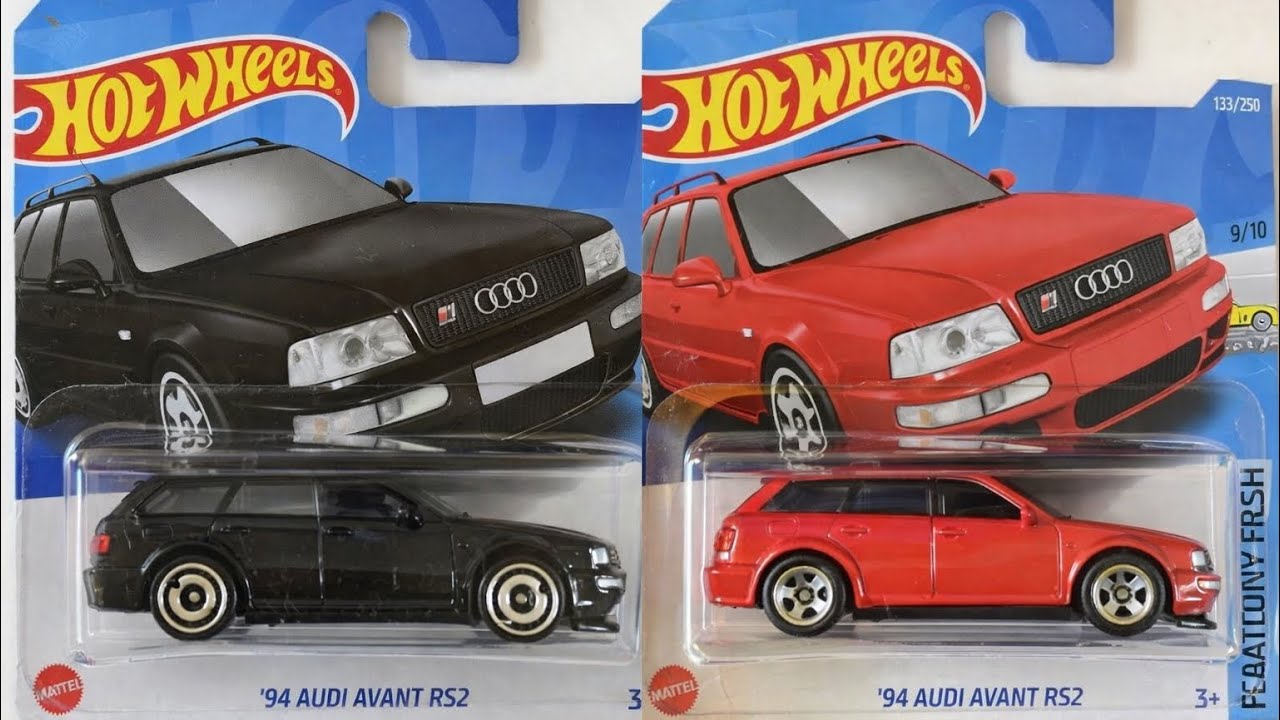 HOT WHEELS 94 AUDI AVANT RS2 COMPARISON BLACK VS RED 