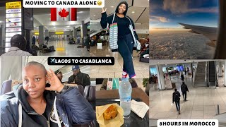 LAGOS TO CANADA TRAVEL VLOG: Moving to another Country Alone🥺| Layover in Casablanca | Air Maroc