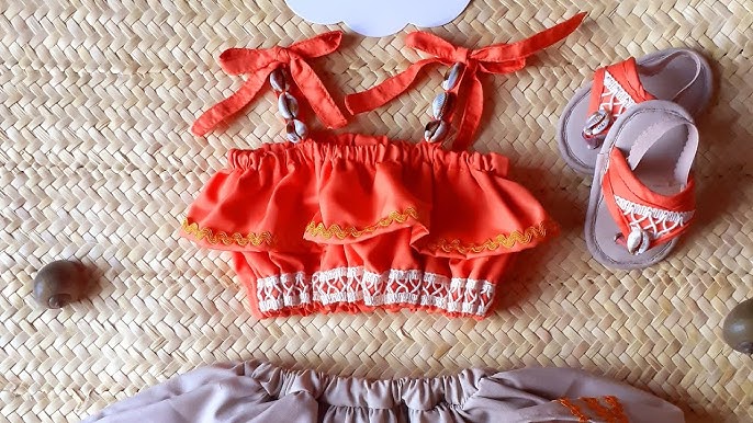 Roupa De Bebê Moana Menina Romper Salopete Tiara Mesversário