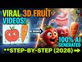 How to Create Viral 3D Fruit Videos Using AI (Step-by-Step 2026)