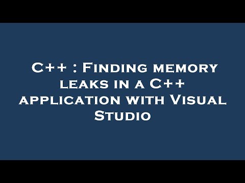 C++ : Finding memory leaks in a C++ application with Visual Studio