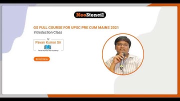 General Studies Introduction Class for UPSC 2021 by Pavan Kumar Sir | NeoStencil