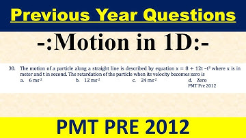 The motion of a particle along a straight line is described by equation x = 8 + 12t –t3