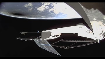 View of the solar eclipse from a Starlink satellite on orbit