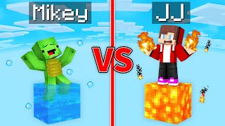 Mikey WATER vs JJ LAVA One Block Survival Battle in Minecraft (Maizen)