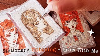 ✦ STATIONERY HAUL UNBOXING! // quick pen drawings + BRAND NEW DESK