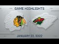 NHL Highlights | Blackhawks vs. Wild - Jan 22, 2022