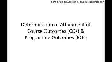 Determination of Attainment of Course Outcomes (COs) & Programme Outcomes (POs)