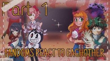 Fandoms react to eachother // Part 1 // Piggy, Ddlc, Yandere simulator // Moothsuki