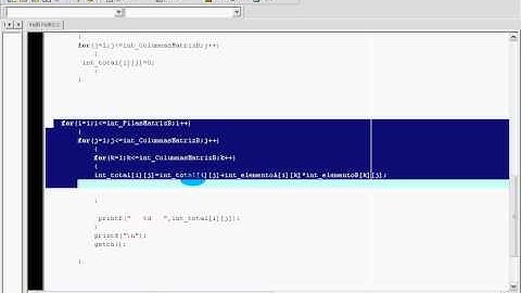 multiplicacion de matrices en c.
