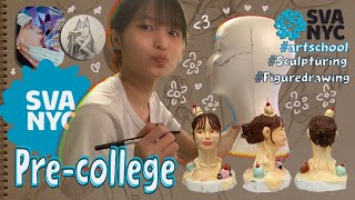 2022Vlog: SVA pre-college program, nyc art school, sculpturing, portrait drawing, figure drawing