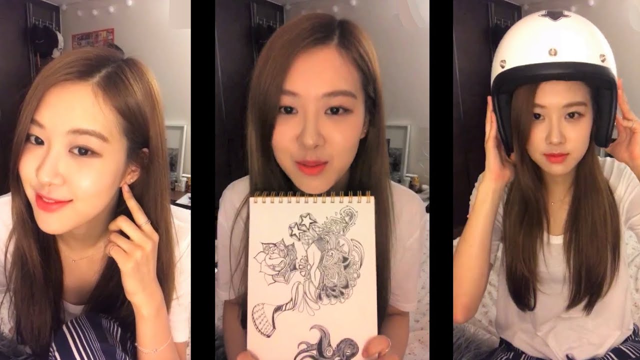 cute rosé solo vlive | earrings, sketchbook and boombayah helmet 🛵 | 🌹 rosé on vlive 🌏 [180312]