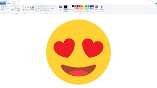 How to draw WhatsApp Emoji Smiley in Ms Paint | Smiley Drawing step by step. screenshot 5