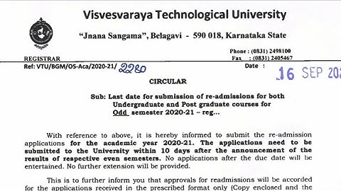 VTU UPDATE for UG and PG Students - 16th September | VTU UPDATES TODAY 2020 | VTU LATEST UPDATE