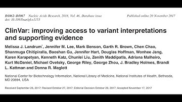 What is ClinVar? A database for variant interpretation! [Today