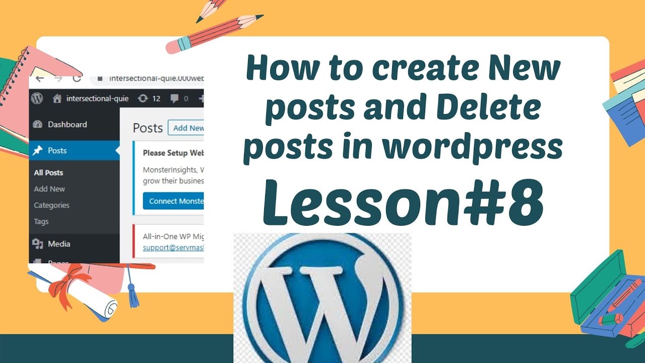 Worpress tutorial 2021 | how to create New Posts and Delete Posts in ...