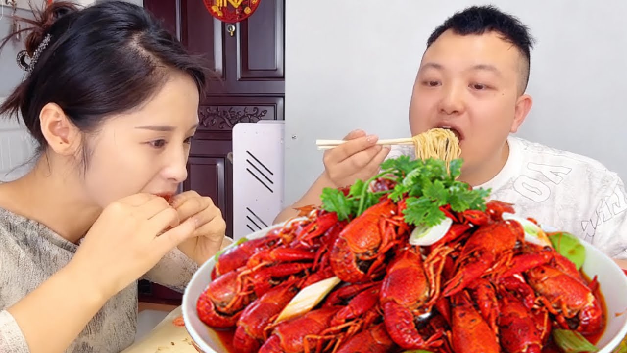 My husband snatched the noodles I was praising, so fair’s fair — I’m claiming his crayfish in return