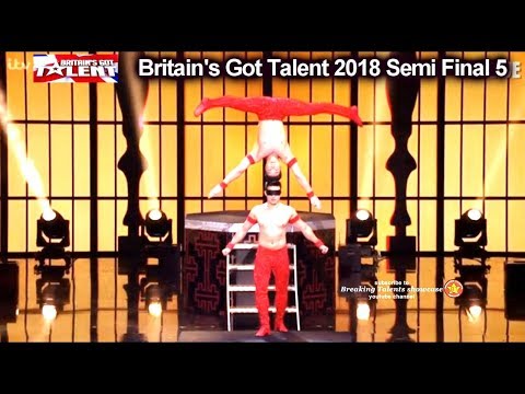 Giang Brothers BLINDFOLDED Head to Head Balancing Britain's Got Talent 2018 Semi Finals 5 BGT S12E12