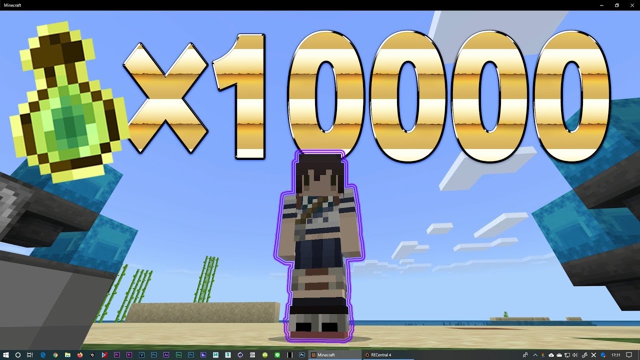 Minecraft エンチャント瓶１万個使ったらどれくらい経験値貯まる