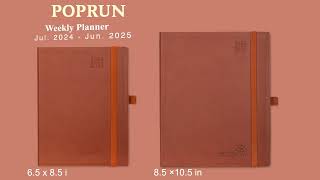 POPRUN Academic Planner 2024-2-25 Soft Cover Medium Size Planner