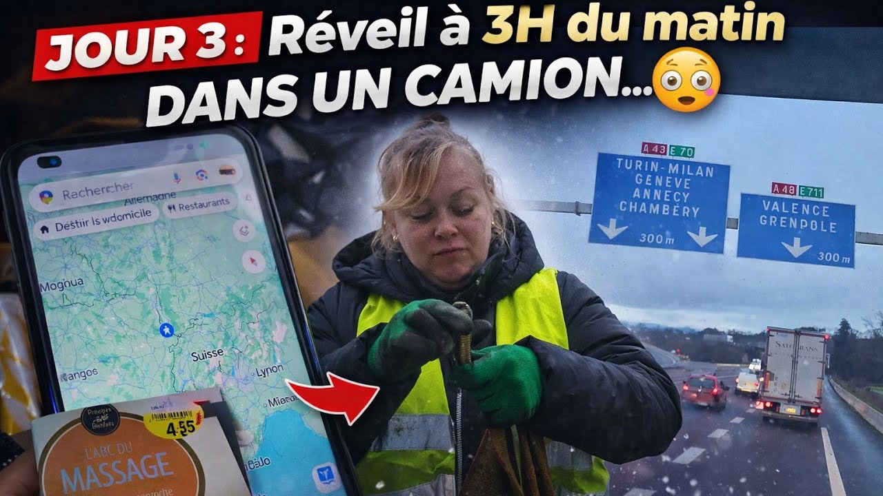 JOUR 3 : Réveil à 3H, shopping en station et autoroute sous la pluie 🚛 | Ma semaine avec un routier