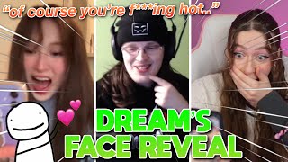 youtubers react to dream&#39;s FACE REVEAL (part 2/2)