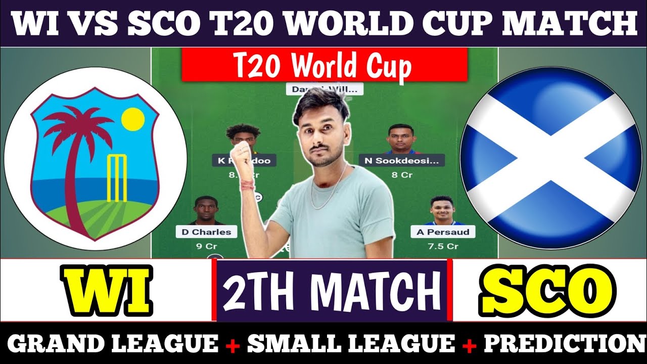 WI vs SCO Dream11 Prediction , Wi vs sco Match Prediction , Wi vs sco , team of today match