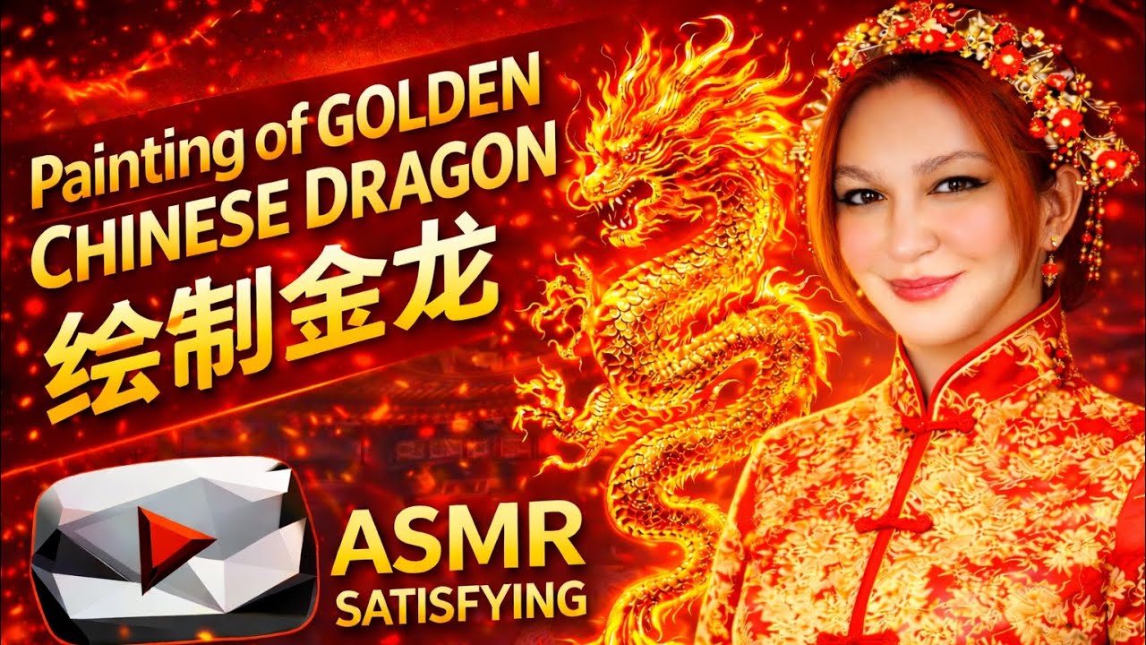 🔥Satisfying painting of GOLDEN CHINESE DRAGON😍🔥FIRST TIME ON YOUTUBE!
