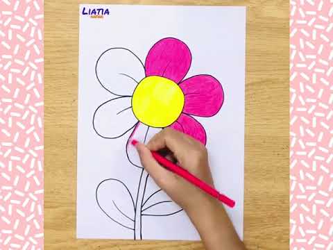 Cách vẽ bông hoa dễ nhất | Vẽ bông hoa đơn giản nhất | How to draw flower easy | Vẽ bông hoa dễ nhất