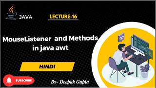 Java awt | MouseListener Interface and methods in java in hindi