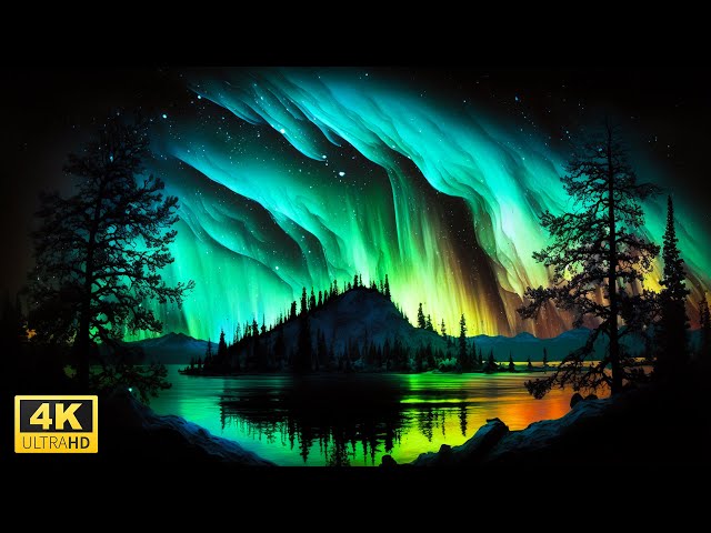 Watch The Aurora Borealis & The Northern Lights in 4K Video Ultra HD with Relaxing Music class=