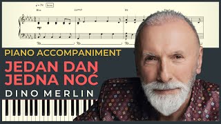 Video thumbnail of "JEDAN DAN, JEDNA NOC – Dino Merlin | Piano Karaoke Cover & Tekst + NOTE"