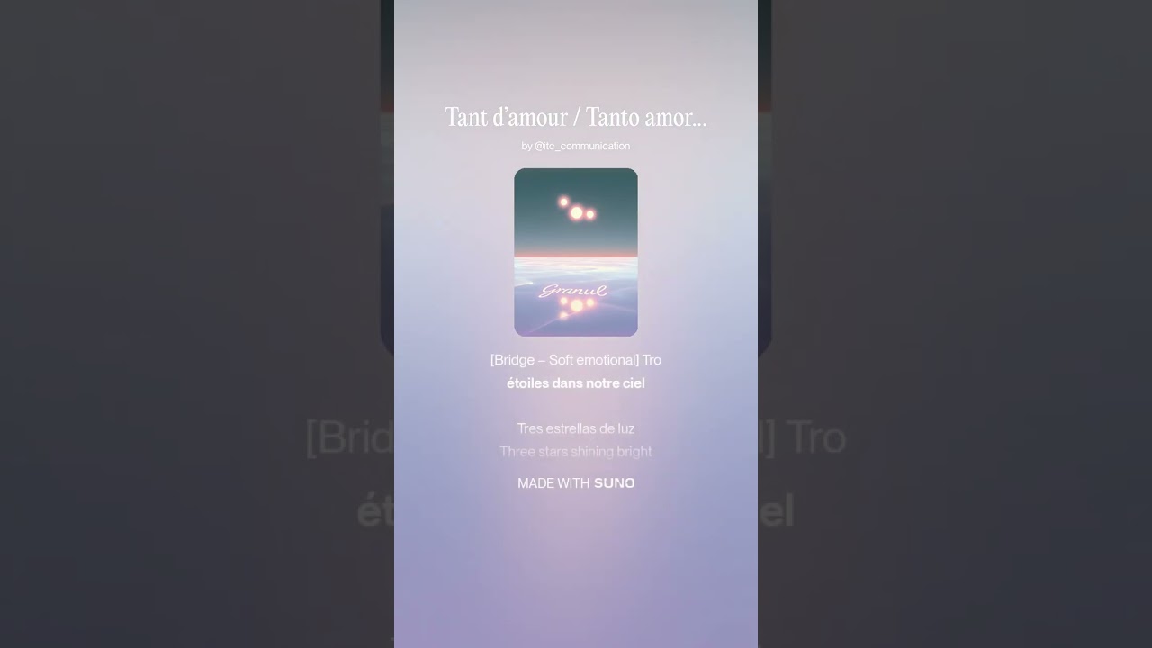 Tant d’amour - Tanto amor  -  So Much Love