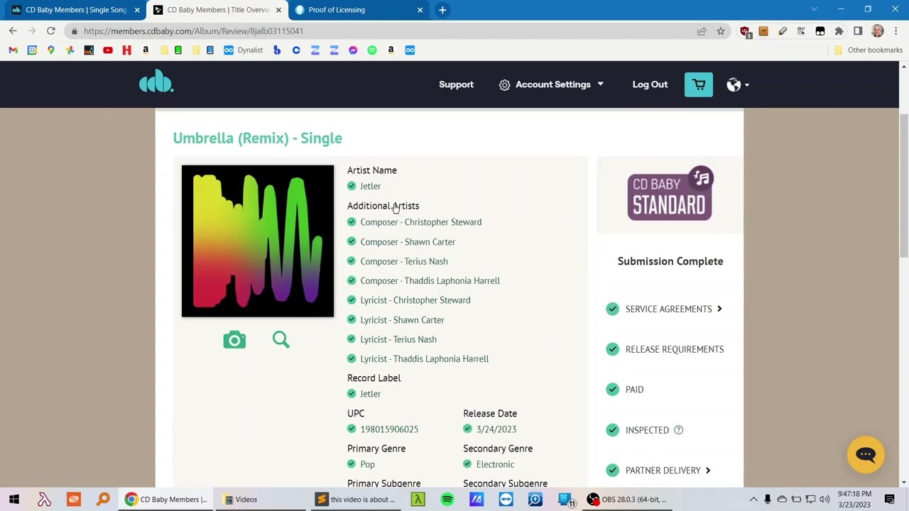 How to release a cover song with CDBaby and Easy Song
