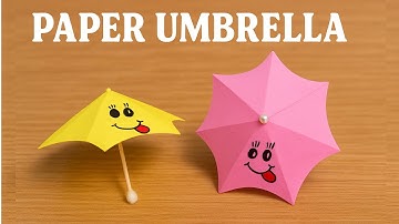 Cute mini paper Umbrella ☔ | How to make paper Umbrella | Origami Umbrella #papercraft #diy