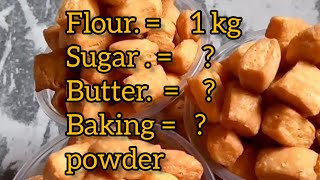 Ingredients for 1kg of flour(Nigerian flour)to make the perfect  Chin chin recipe every time