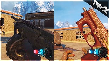 ADVANCED WARFARE WEAPONS IN BLACK OPS 3 ZOMBIES! NEW CUSTOM WEAPONS SHOWCASED (BO3 Custom Zombies)