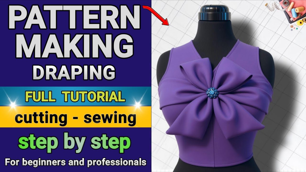 Pattern Drafting Tutorial: Bodice and Neckline with Cutting, Sewing and Mannequin Fitting