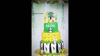 #jungle Animals theme cake design 🎂