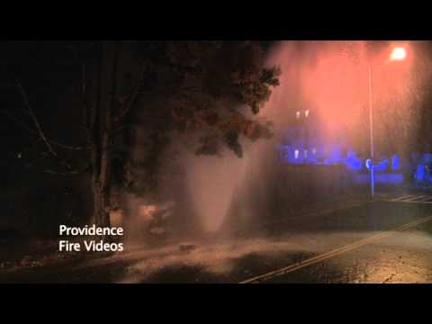 car crashes into a fire hydrant causing a geyser - YouTube