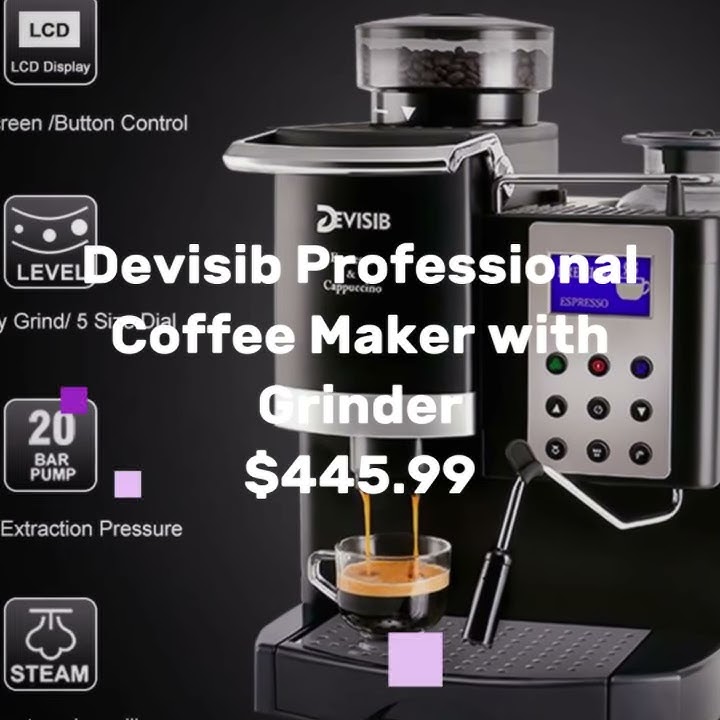 DEVISIB Professional All-in-One Espresso Coffee Machine Americano