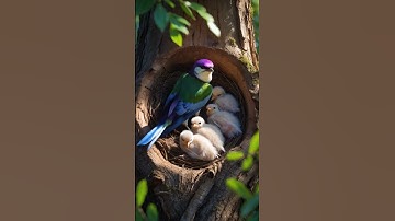 Violet-Green Swallow Nest Cradled in a Tree Hollow #swallow #birds #birdnest #wildlife