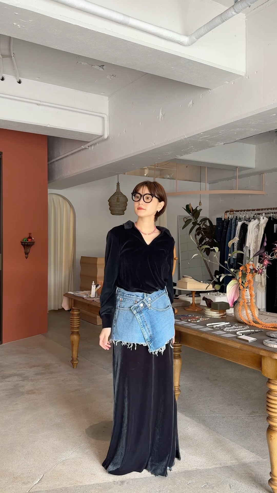 pollen vintage デニム巻きスカート　Levi's デニム巻きスカートオンライン販売9/23 - YouTube