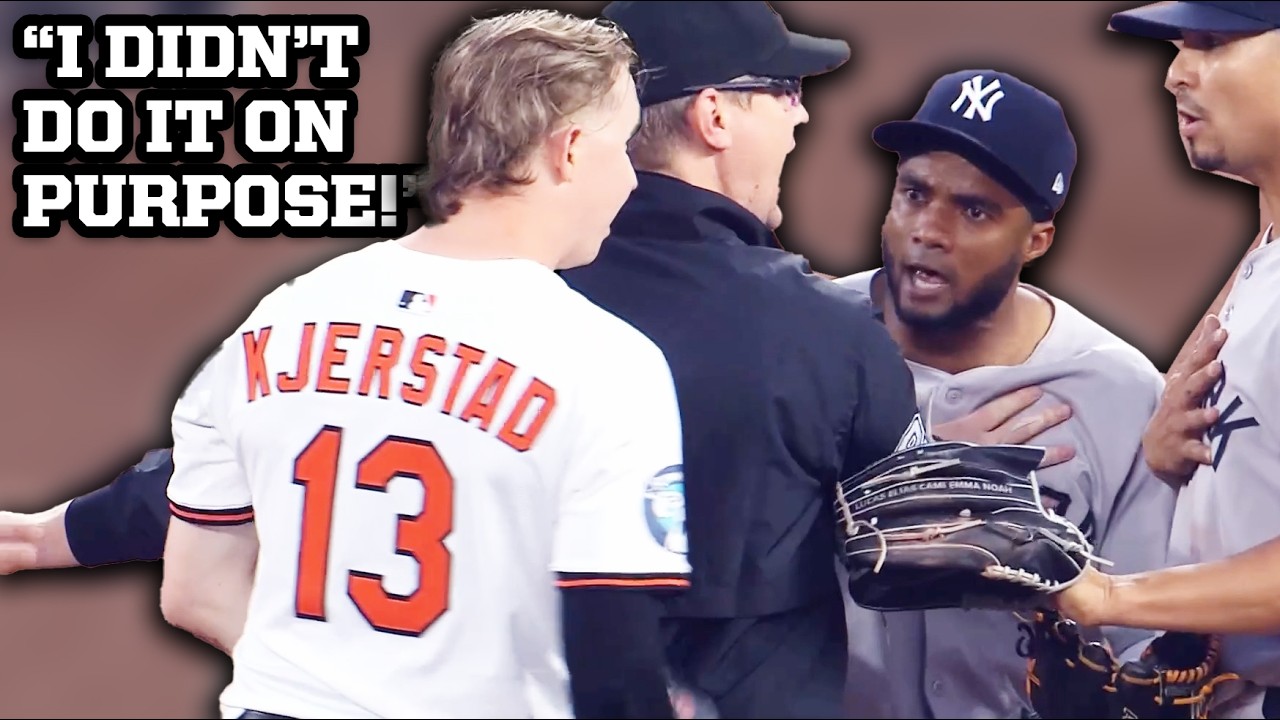 Yankees and Orioles benches clear after Pablo Reyes lands on Heston Kjerstad's head, a breakdown