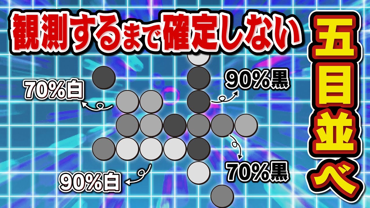 【理解不能】何色になるか分からない量子で五目並べやってみた【でも楽しそう】
