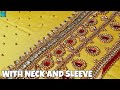 grand aari neck and sleeve design using normal needle