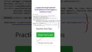 Tooltip Display and Retrieval  || Automation Testing || Selenium Java