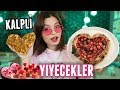 SADECE KALP ŞEKLİNDE YİYECEKLERLE BİR GÜN GEÇİRMEK!!!