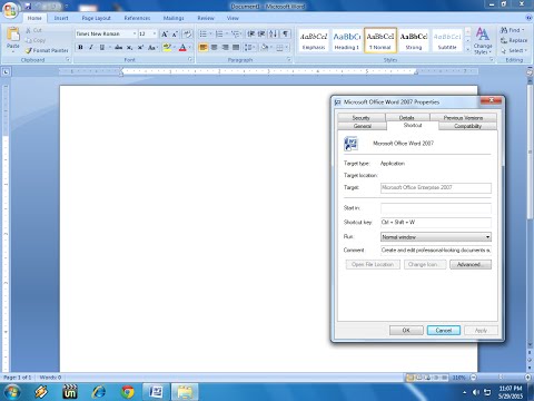 Shortcut Key to Open Microsoft Word (MS Office)